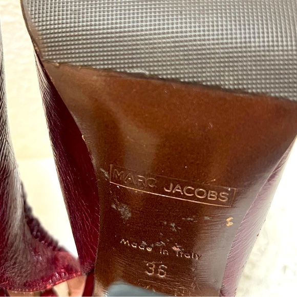 Marc Jacobs, Peep Toes, Slingback Heels, With Green Grosgrain Bows - Picture 7 of 10